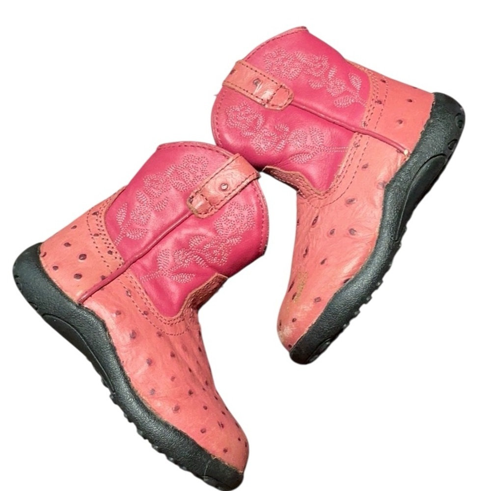 Roper Infants Size 7 Pink Leather Cowboy Western Boots